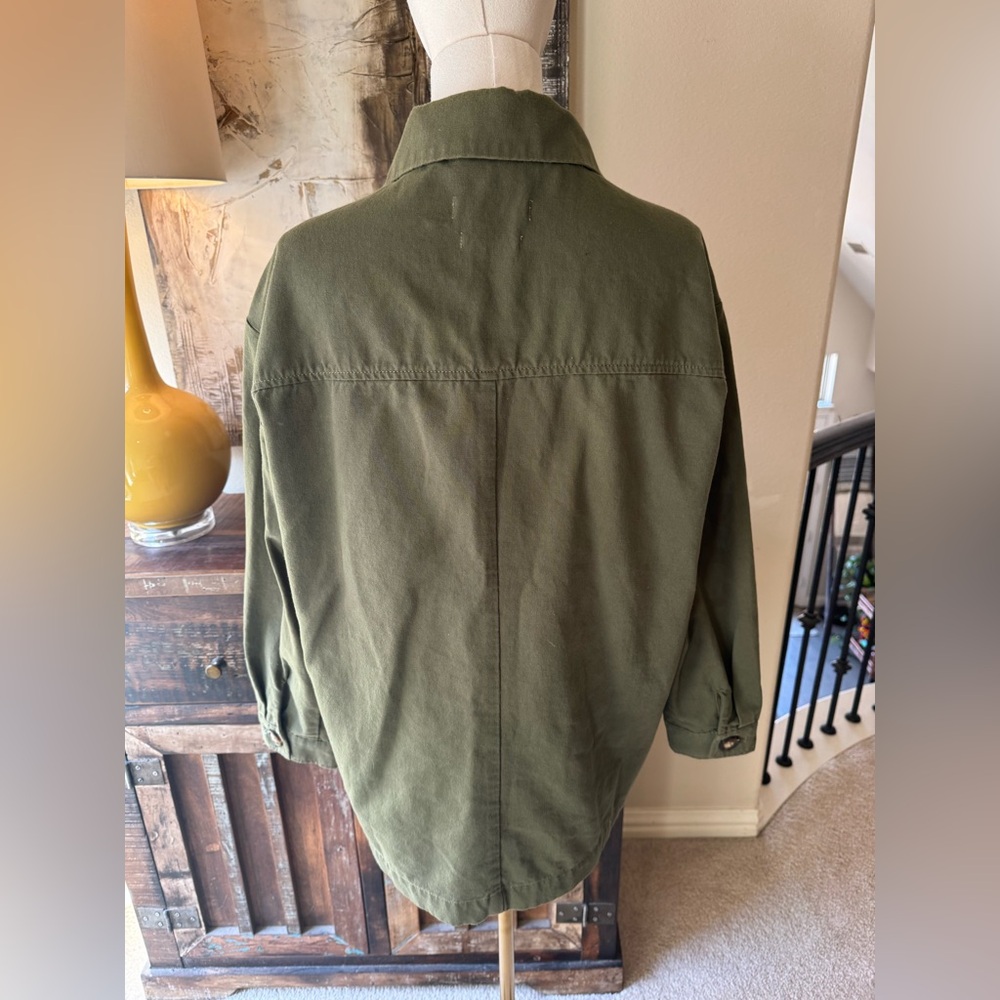 New Mango Olive Green Utility Jacket with Pockets- size M - Picture 6 of 10